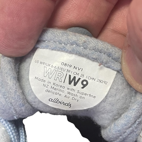 Allbirds Wool Runner Women Running Shoes Light Blue size 9 Low Top Sneakers - Picture 6 of 7